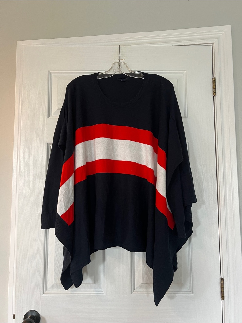 Tommy Hilfiger Navy Sweater with orange and White Stripes